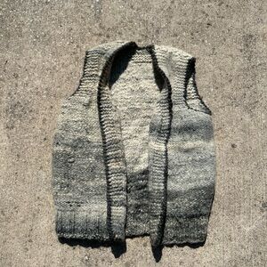 Handmade Gray Knit Sweater Vest